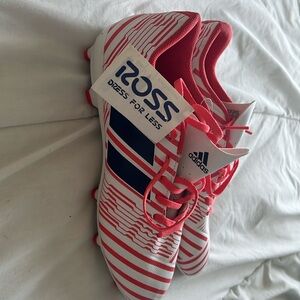 Cute, NEW with tags, pinkish orangish, adidas soccer cleats